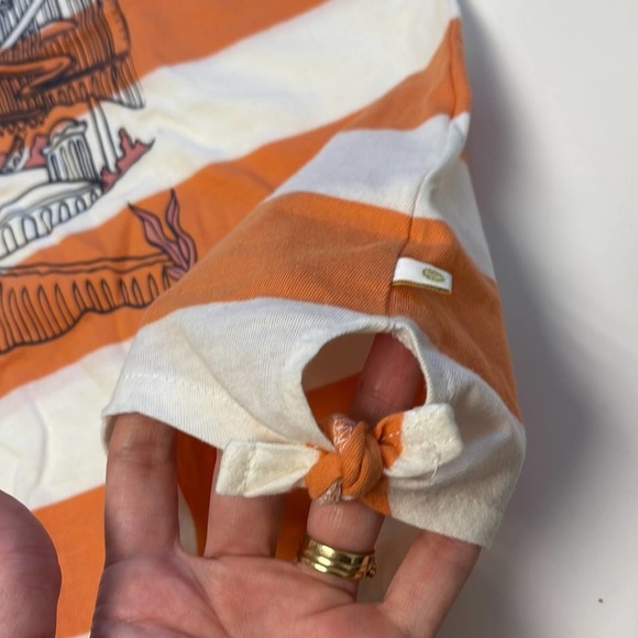 Roxy Disney Orange Striped Tank Size Large - Picture 3 of 7